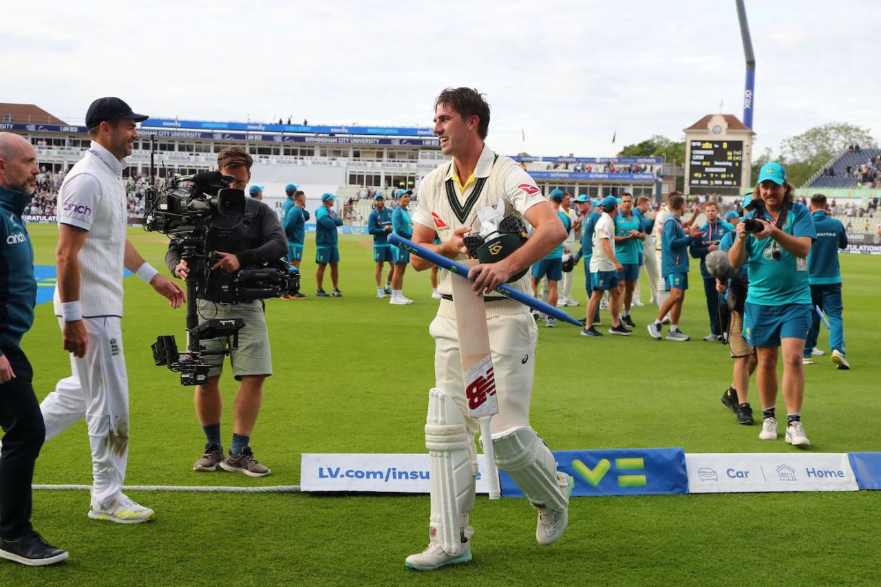 Pat Cummins and James Anderson have a lighthearted post-match word, England vs Australia, 1st Ashes Test, Edgbaston, 5th day, June 20, 2023