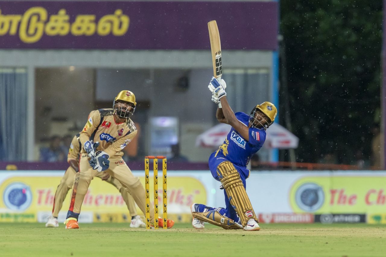 B Sai Sudharsan nails a slog-sweep, Lyca Kovai Kings vs Chepauk Super Gillies, TNPL 2023, Dindigul, June 19, 2023