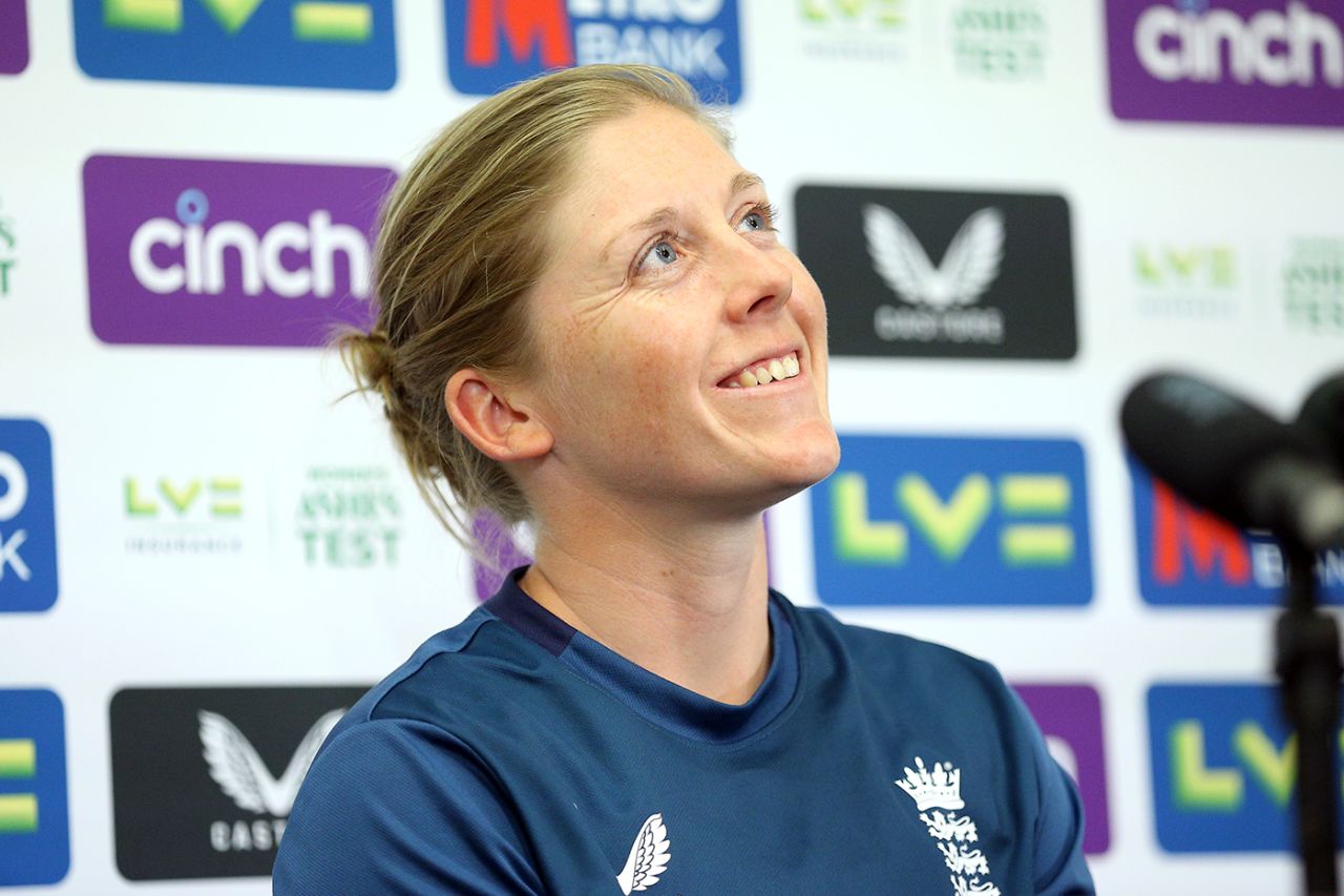 Heather Knight addresses the media, Trent Bridge, June 21, 2023