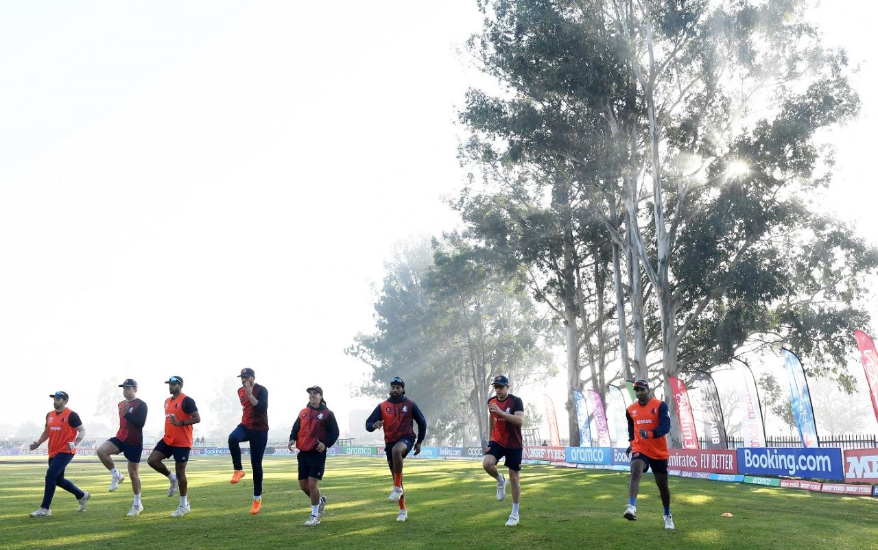 Netherlands players practice amid the perfect blend of sunshine, cloud and vegetation, Netherlands vs USA, World Cup Qualifier, Harare, June 22, 2023 
