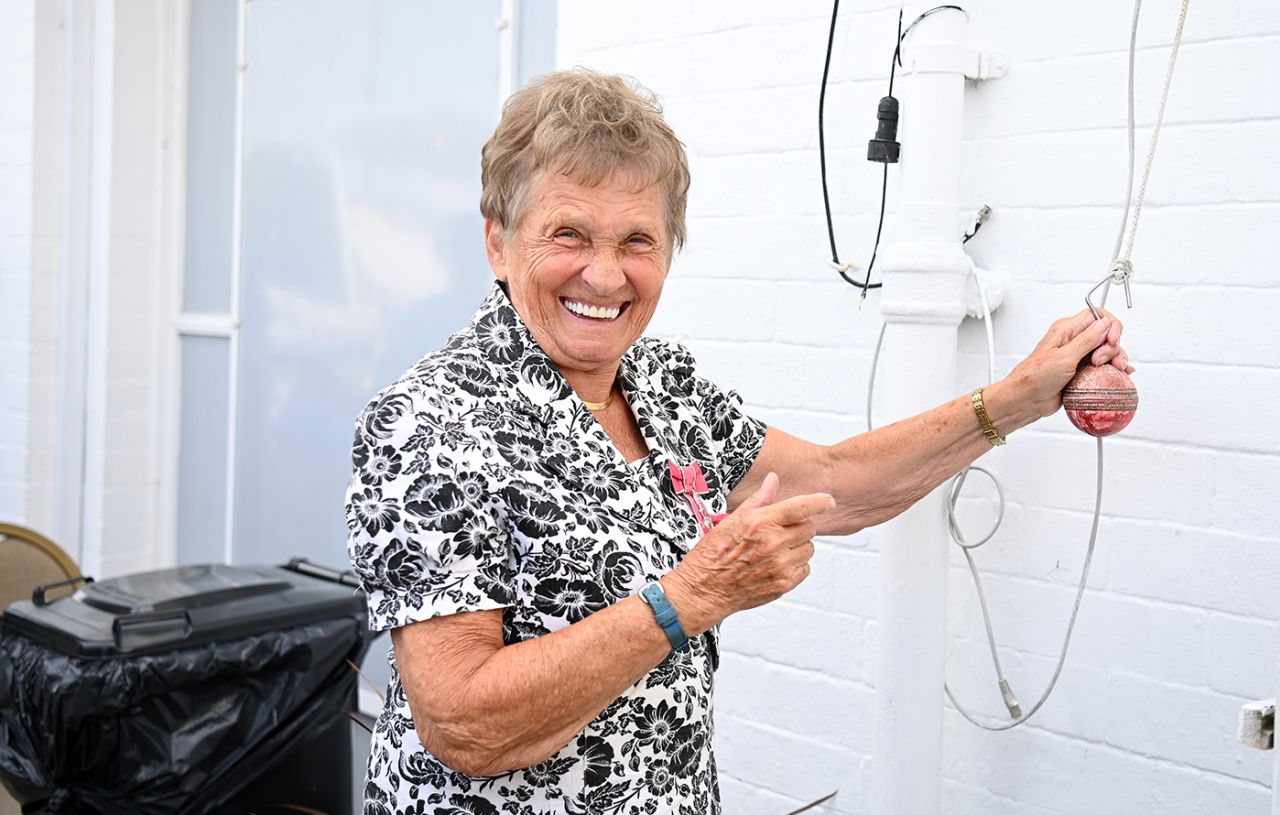 Enid Bakewell rings the five-minute bell, England vs Australia, Only Test, Women's Ashes, Nottingham, first day, June 22, 2023