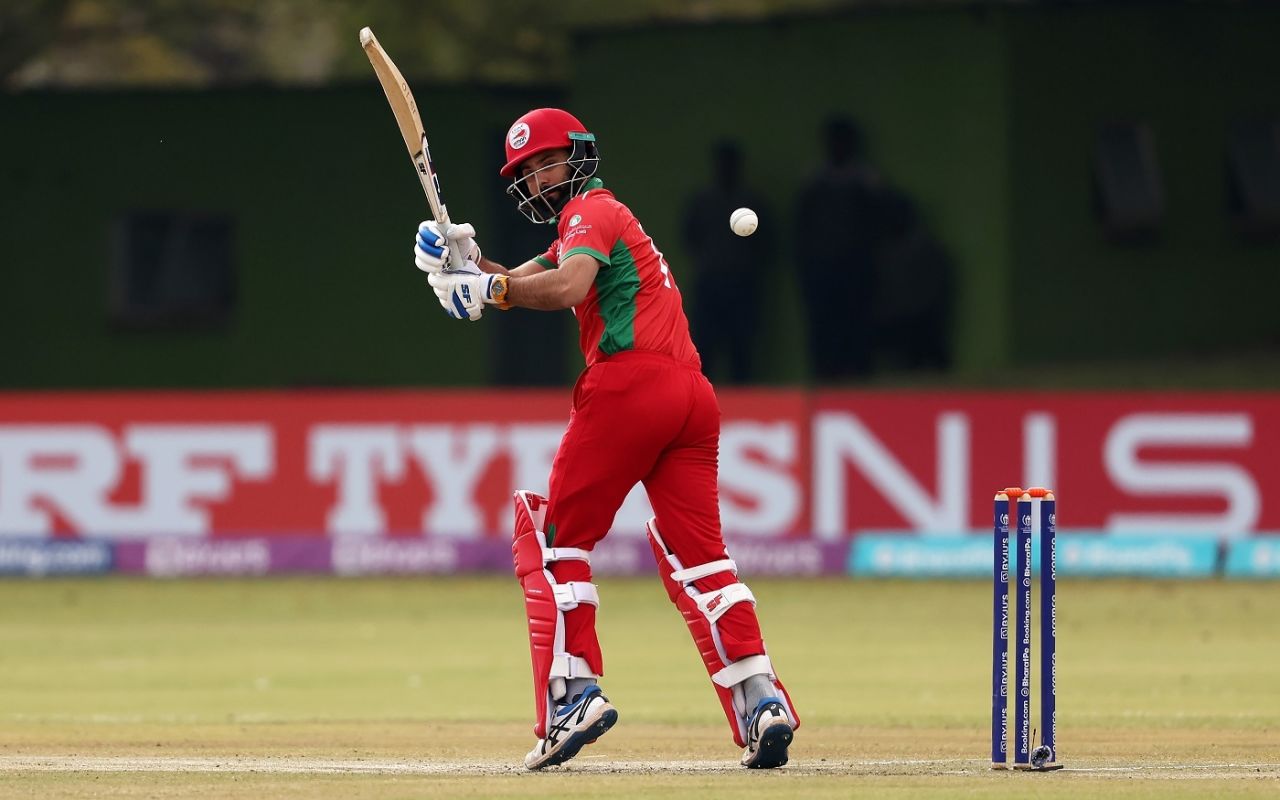 Jatinder Singh glances one away, Oman vs Sri Lanka, ICC Cricket World Cup Qualifier, Bulawayo, June 23, 2023