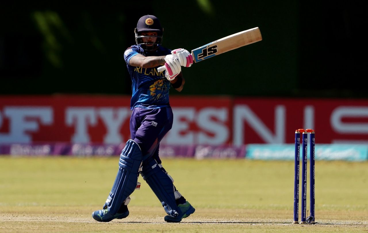 Pathum Nissanka swivels into a pull, Oman vs Sri Lanka, ICC Cricket World Cup Qualifier, Bulawayo, June 23, 2023