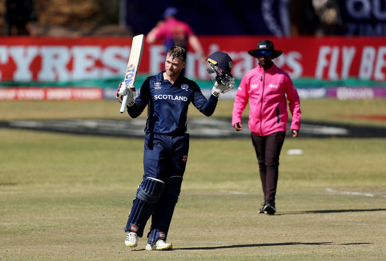 Richie Berrington tonned up to take Scotland up to 282, Scotland vs UAE, World Cup Qualifier, Bulawayo, June 23, 2023