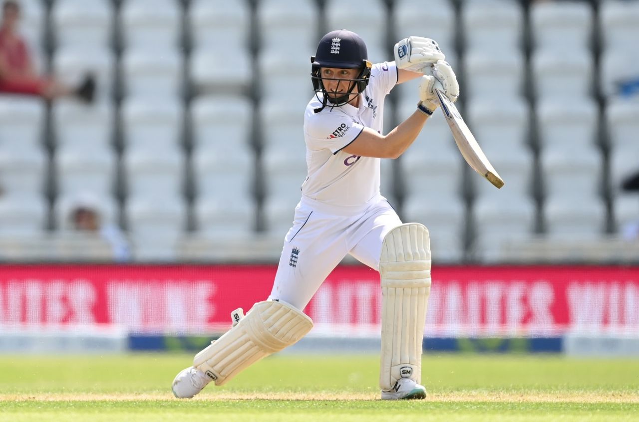 Heather Knight drives one on the off side, England vs Australia, Only Test, Women's Ashes, Nottingham, 2nd day, June 23, 2023