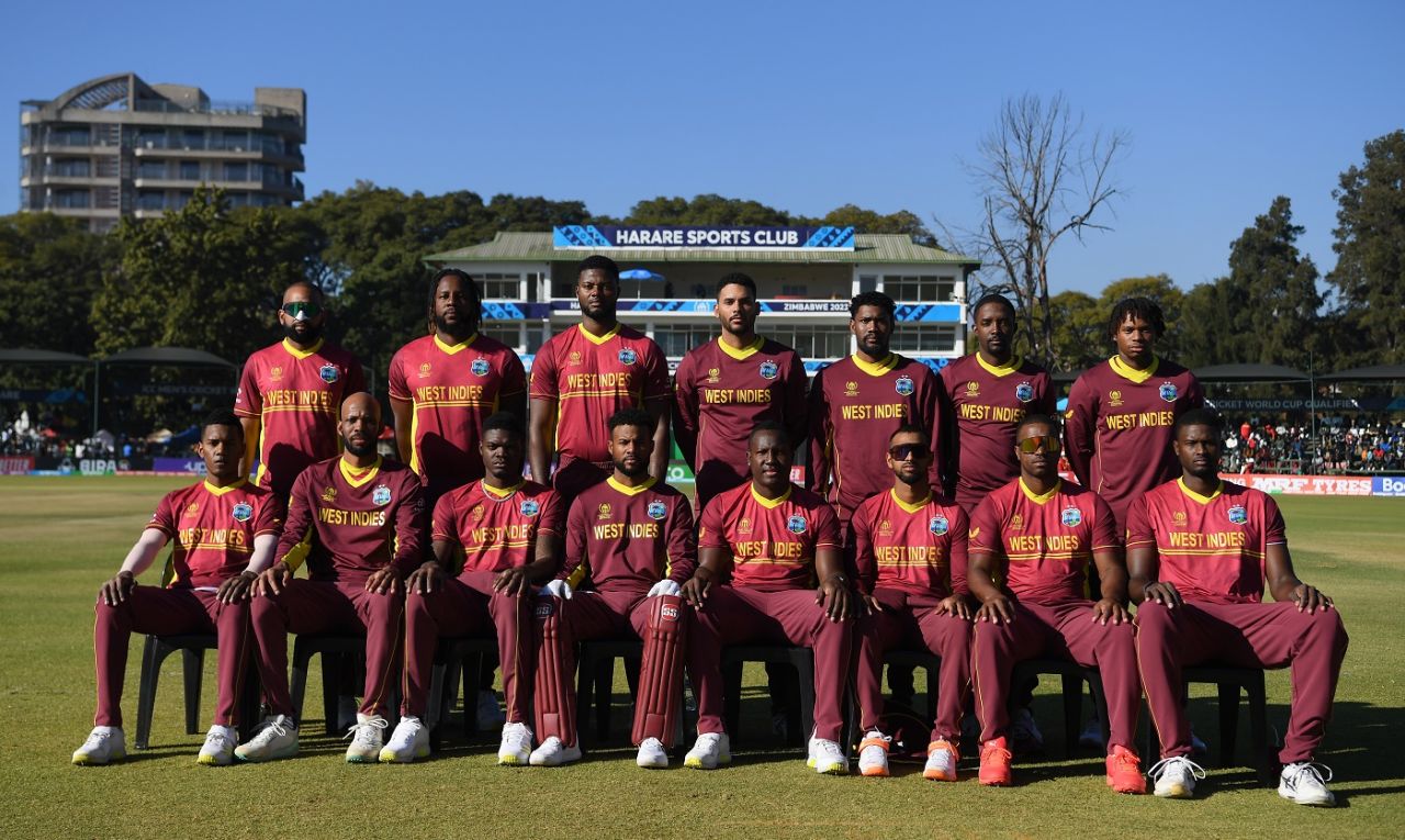 West Indies ODI players pose for a group picture, Zimbabwe vs West Indies, World Cup Qualifier 2023, Harare, June 24, 2023