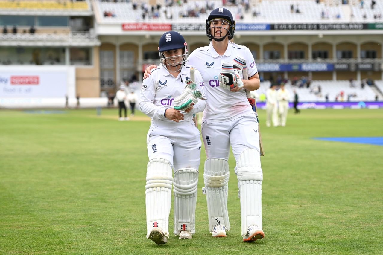 Tammy Beaumont and Nat Sciver-Brunt saw off England to the close, England vs Australia, Only Test, Women's Ashes, Nottingham, 2nd day, June 23, 2023