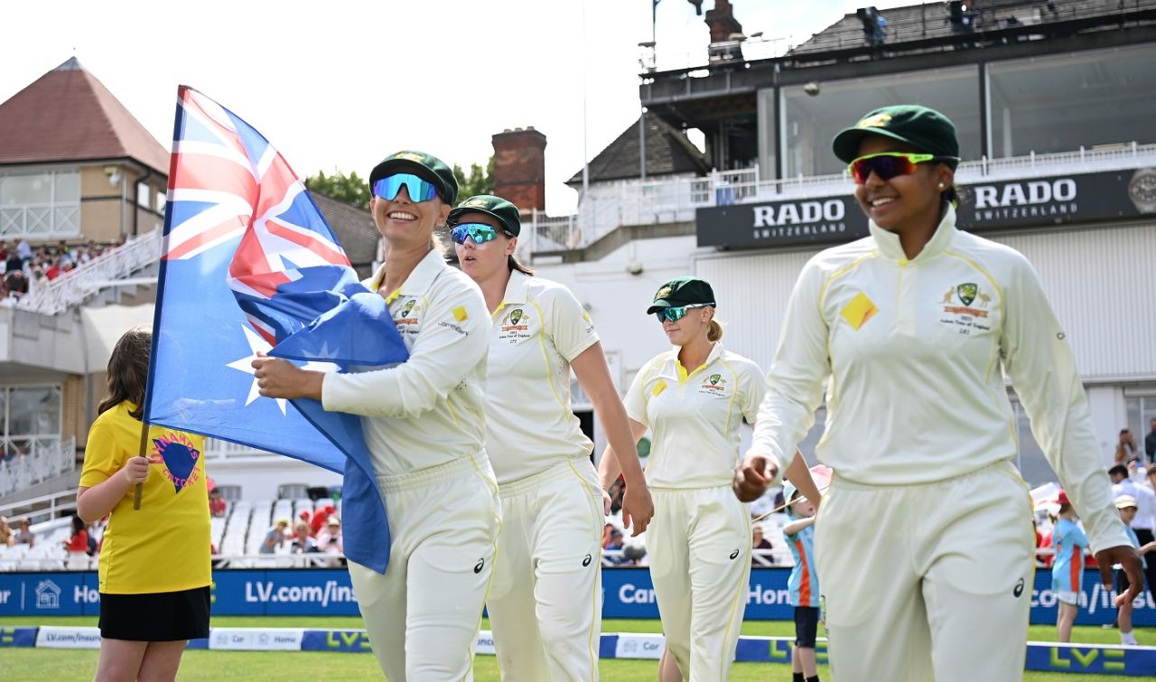 Ashleigh Gardner and Alana King are all smiles, England vs Australia, Only Test, Women's Ashes, Nottingham, 3rd day, June 24, 2023