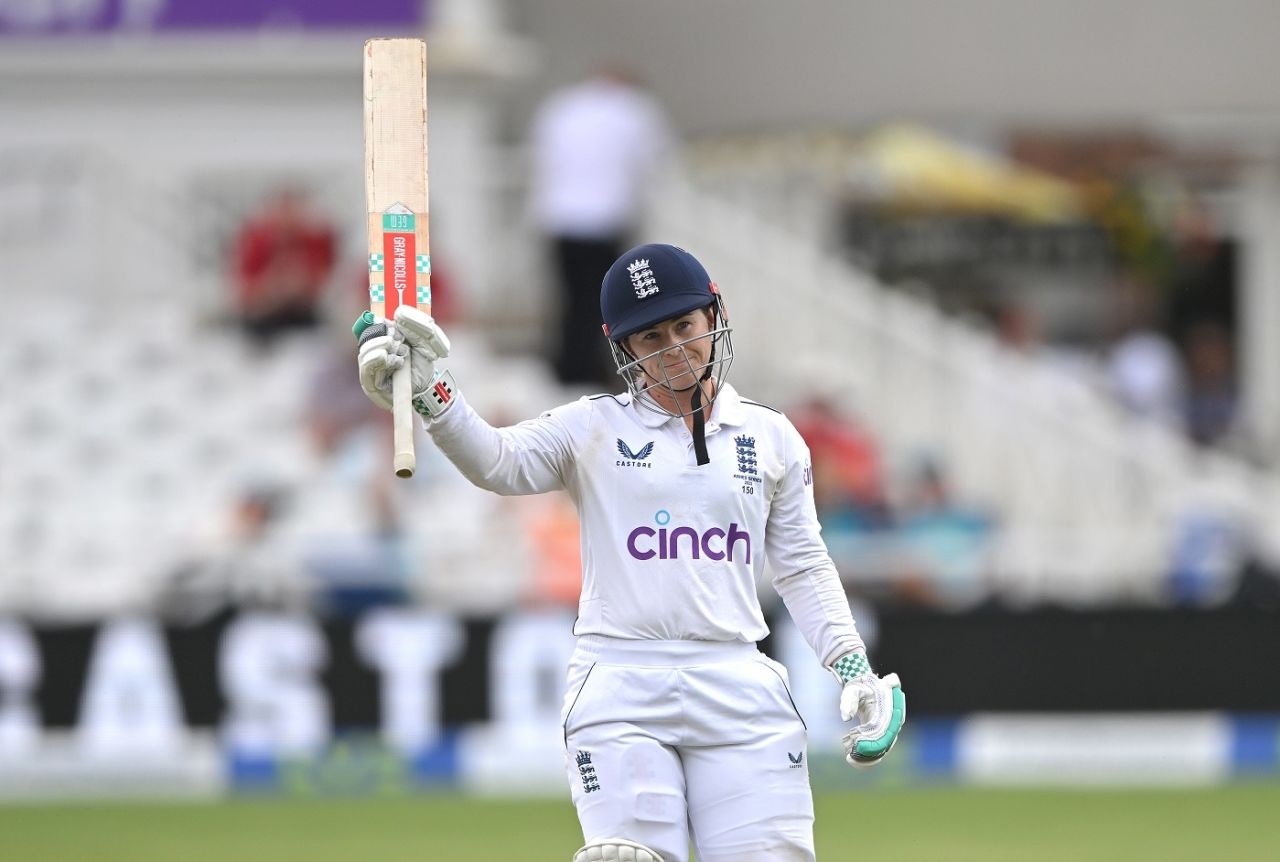 Tammy Beaumont crossed 150 for the first time in Tests, England vs Australia, Only Test, Women's Ashes, Nottingham, 3rd day, June 24, 2023
