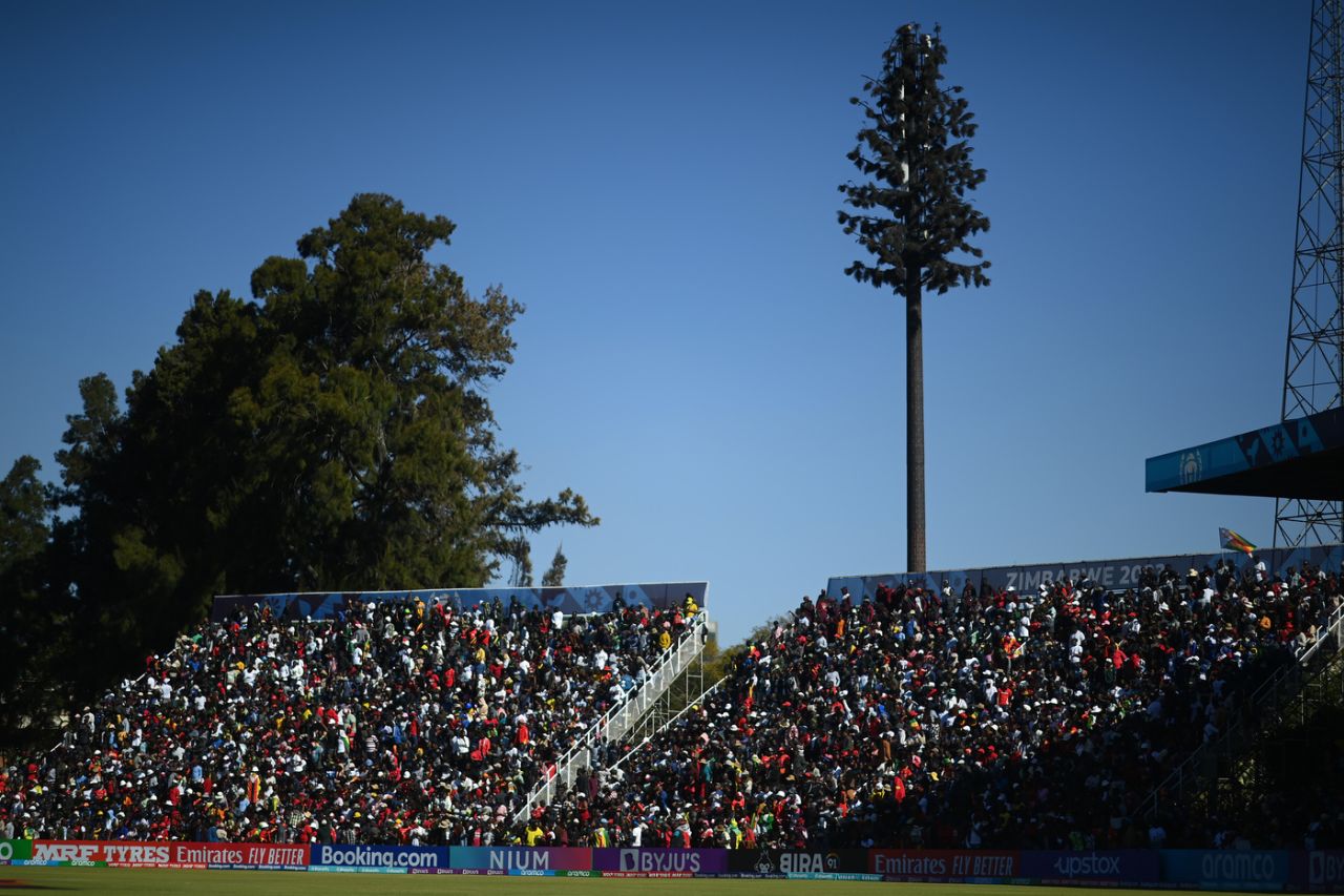The stands were packed at the Harare Sports Club, Zimbabwe vs West Indies, World Cup Qualifier, Harare, June 24, 2023