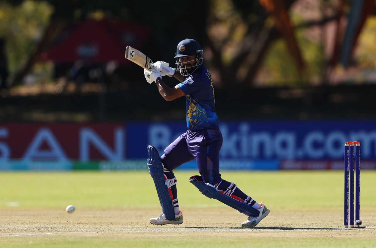 Dimuth Karunaratne cuts one away, Ireland vs Sri Lanka, ICC World Cup Qualifier, Bulawayo, June 25, 2023
