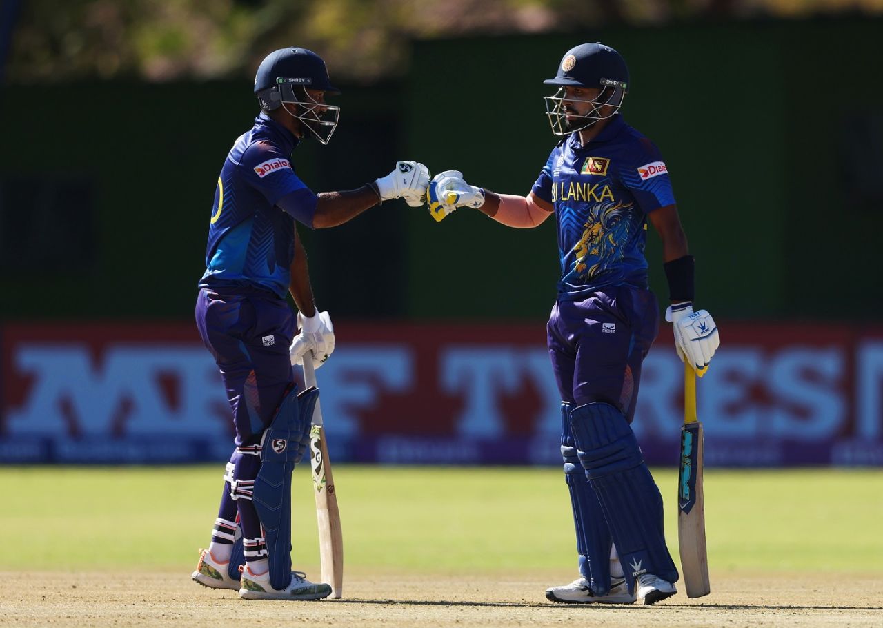 Dimuth Karunaratne and Sadeera Samarawickrama stitched a century-stand to prop up Sri Lanka, Ireland vs Sri Lanka, ICC World Cup Qualifier, Bulawayo, June 25, 2023