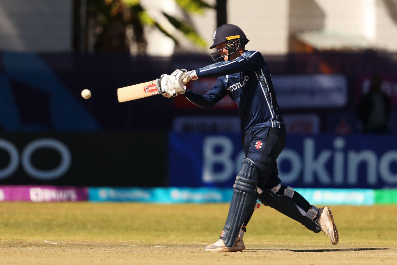 Tomas Mackintosh chipped in with a cameo of 32, Oman vs Scotland, ICC Cricket World Cup Qualifier, Bulawayo, June 25, 2023