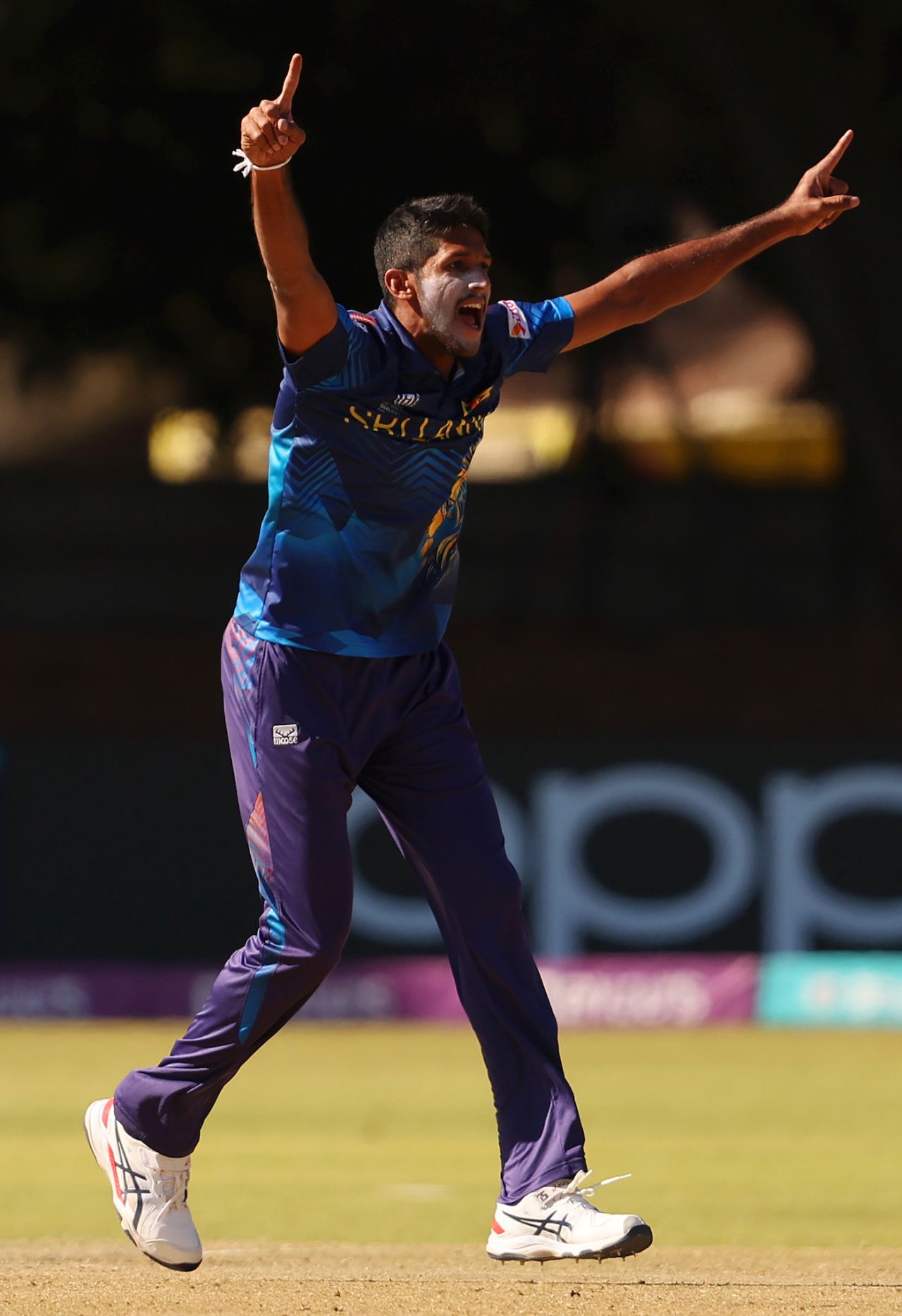 Kasun Rajitha goes up in appeal against Tomas Mackintosh, Scotland vs Sri Lanka, ICC World Cup qualifier, Bulawayo, June 27, 2023