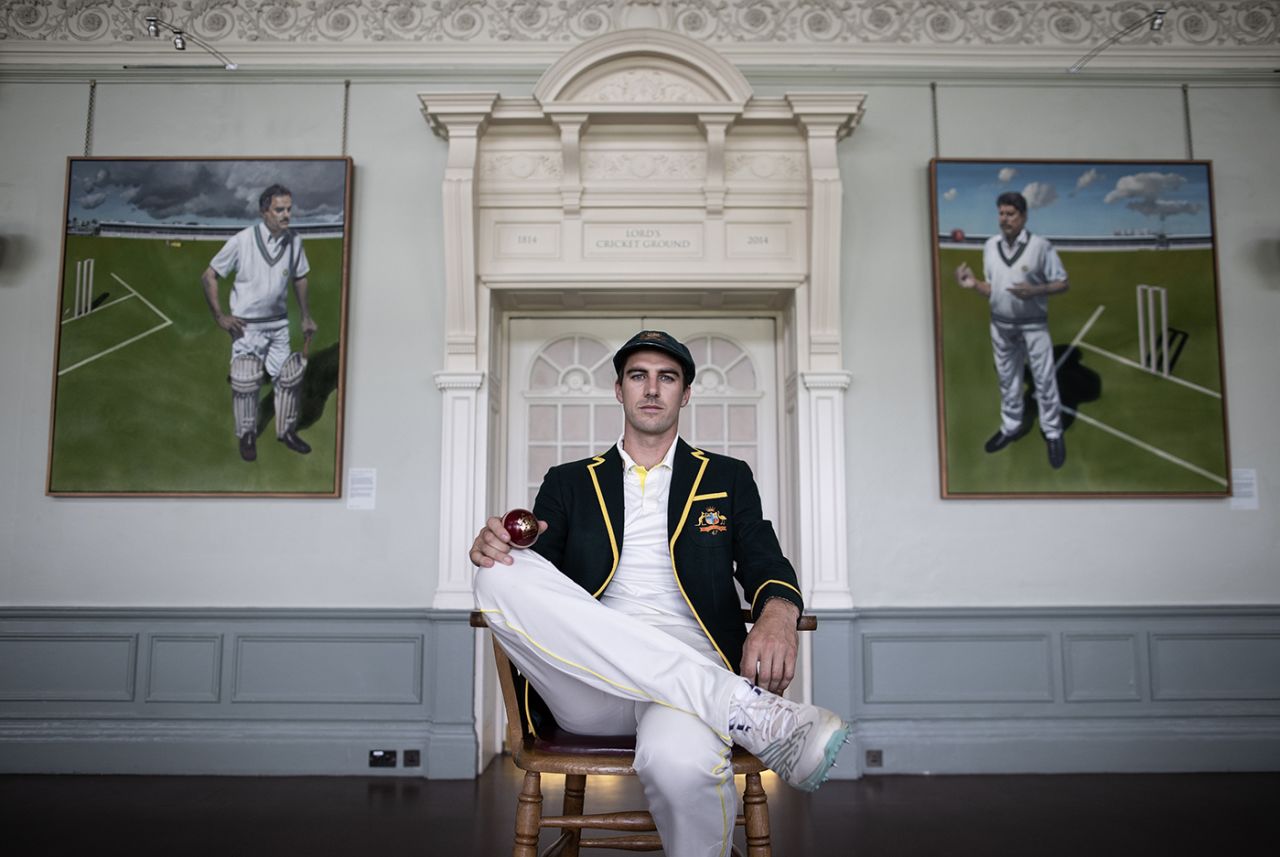 Pat Cummins poses in the Long Room, Lord's, June 27, 2023