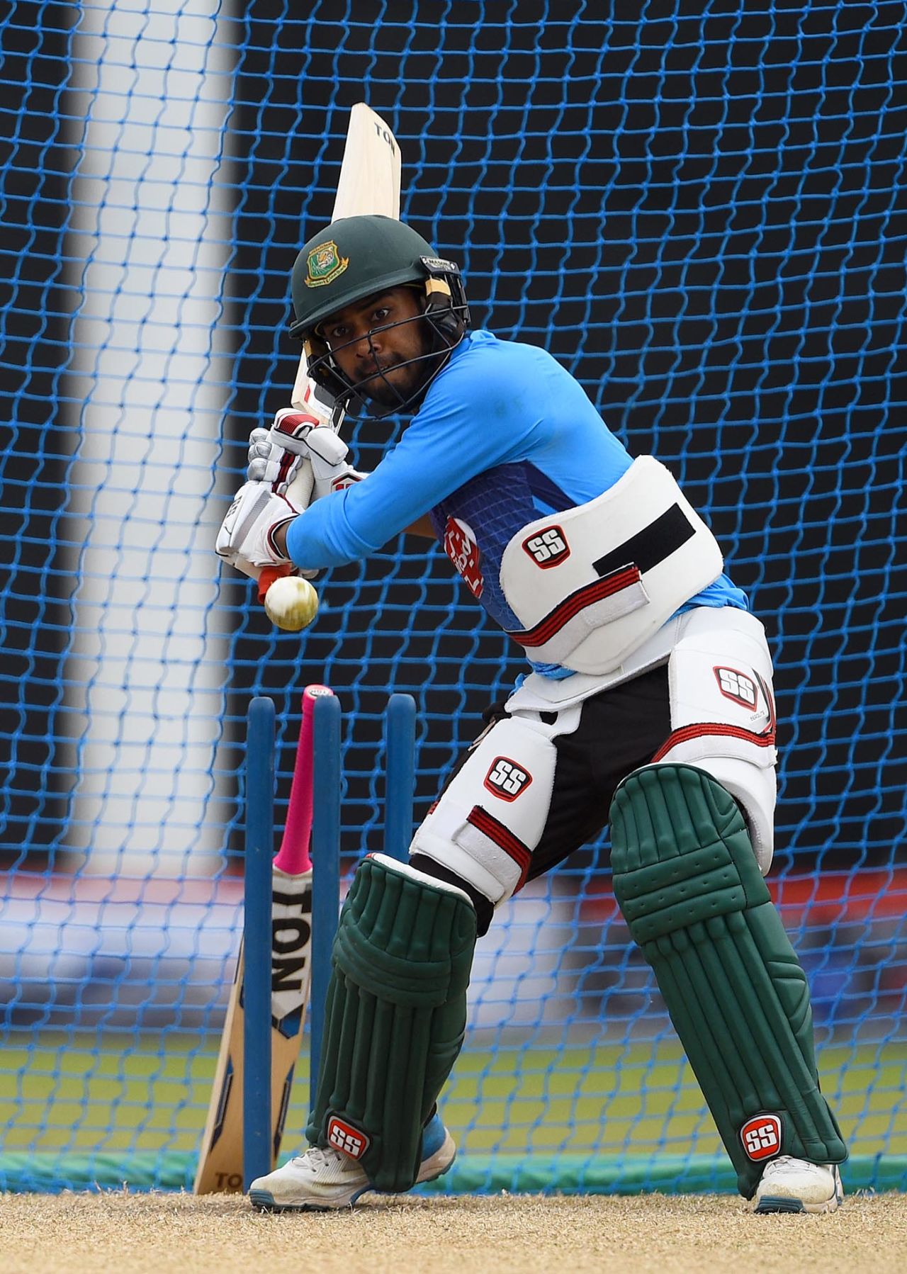 Mehidy Hasan Miraz bats in the nets, Colombo, July 25, 2019