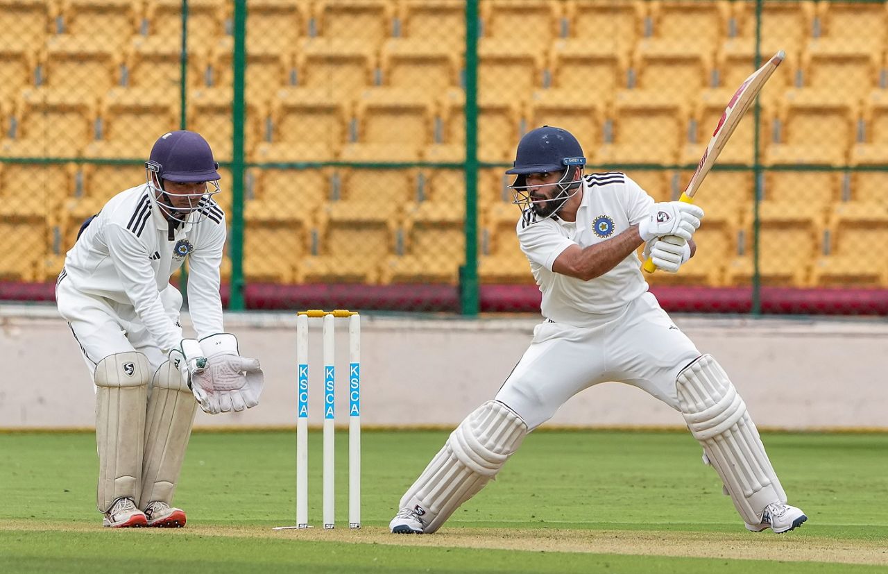 Dhruv Shorey struck 135 on the opening day, North Zone vs North East Zone, Duleep Trophy, 1st day, Bengaluru, June 28, 2023