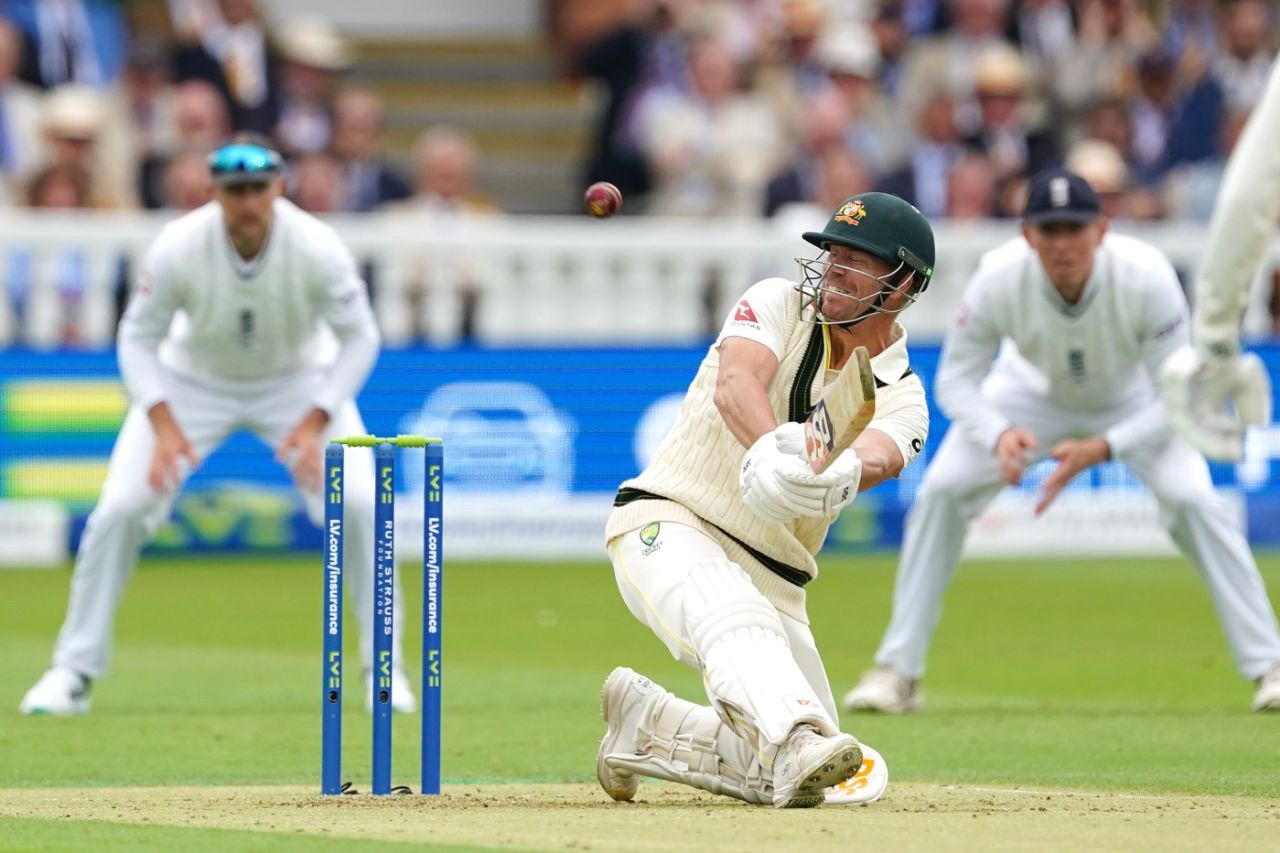 David Warner plays and audacious paddle sweep, England vs Australia, 2nd Ashes Test, Lord's, 1st day, June 28, 2023
