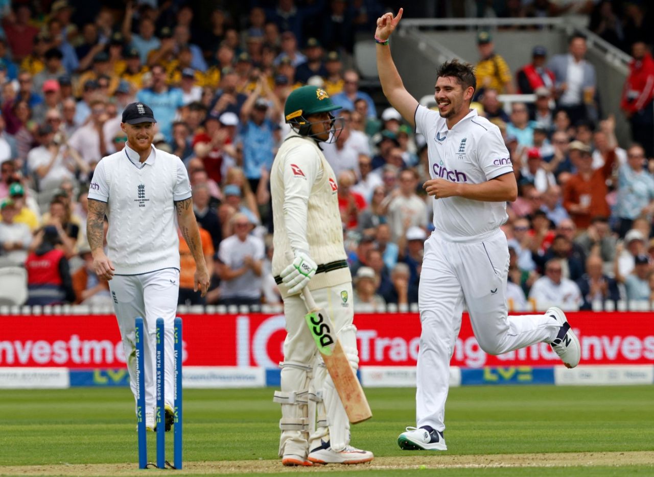 Usman Khawaja bowled by Josh Tongue not offering a shot, England vs Australia, 2nd Ashes Test, Lord's, 1st day, June 28, 2023