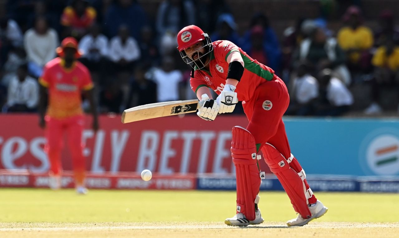 Kashyap Prajapati was fluent in Oman's quick start, Oman vs Zimbabwe, Super Six, Men's World Cup Qualifier, Bulawayo, June 29, 2023