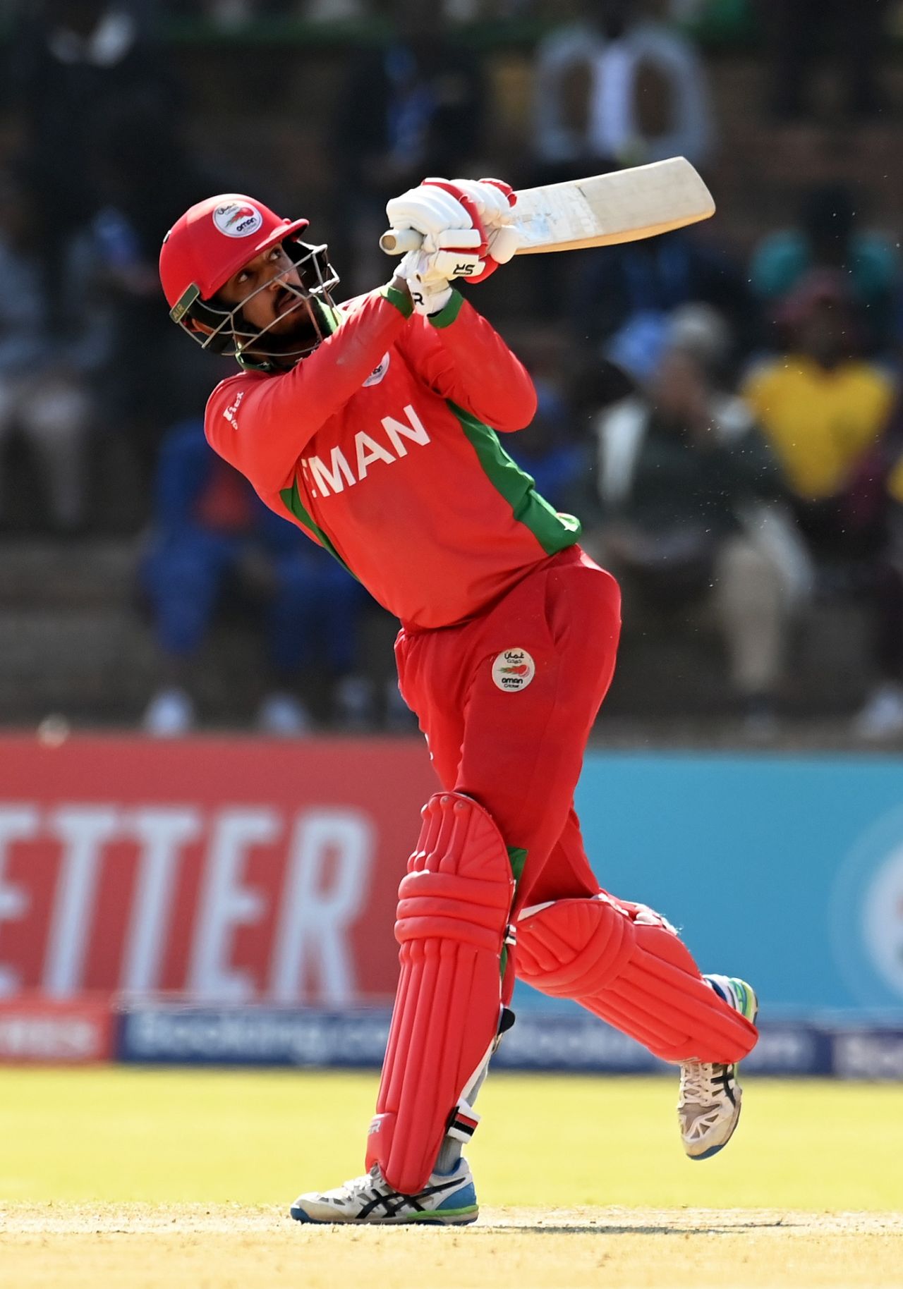 Aqib Ilyas was involved in a 83-run second-wicket stand with Kashyap Prajapati, Oman vs Zimbabwe, Super Six, Men's World Cup Qualifier, Bulawayo, June 29, 2023