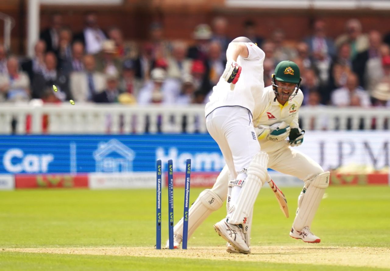 Zak Crawley stumped brilliantly by Alex Carey off Nathan Lyon, England vs Australia, 2nd Ashes Test, Lord's, 2nd day, June 29, 2023