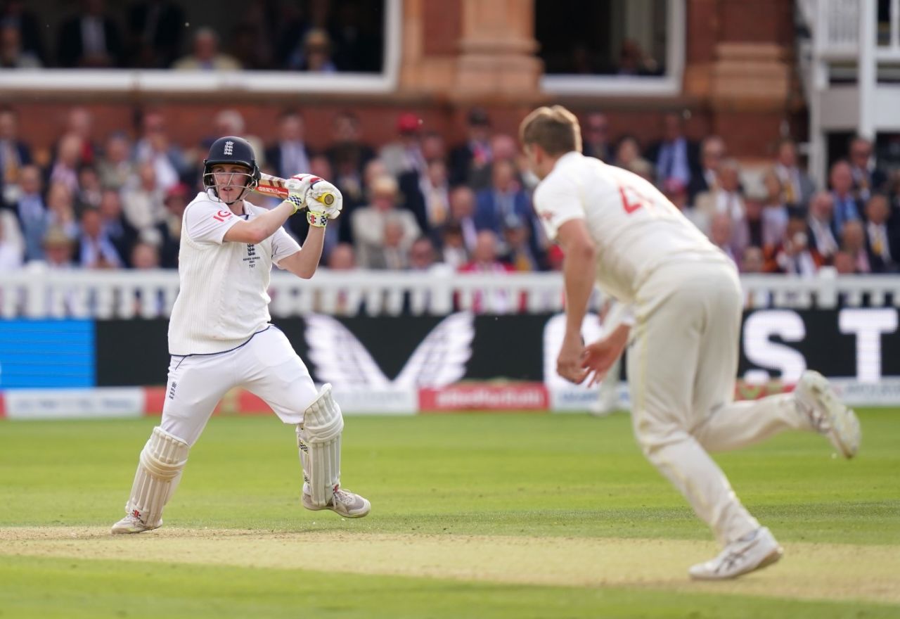 Harry Brook swats one through the off side, England vs Australia, 2nd Ashes Test, Lord's, 2nd day, June 29, 2023