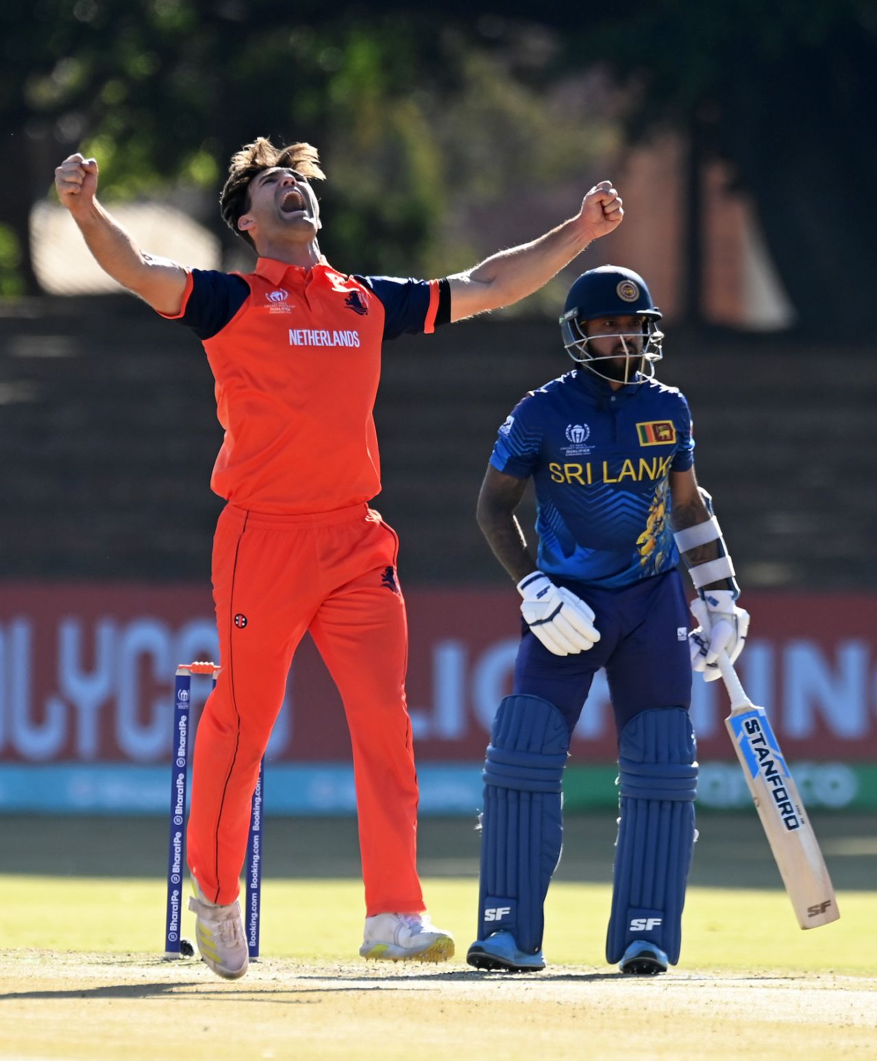 Ryan Klein got rid of Kusal Mendis in the fourth over, Netherlands vs Sri Lanka, Super Six, ODI World Cup qualifier, Bulawayo, June 30, 2023