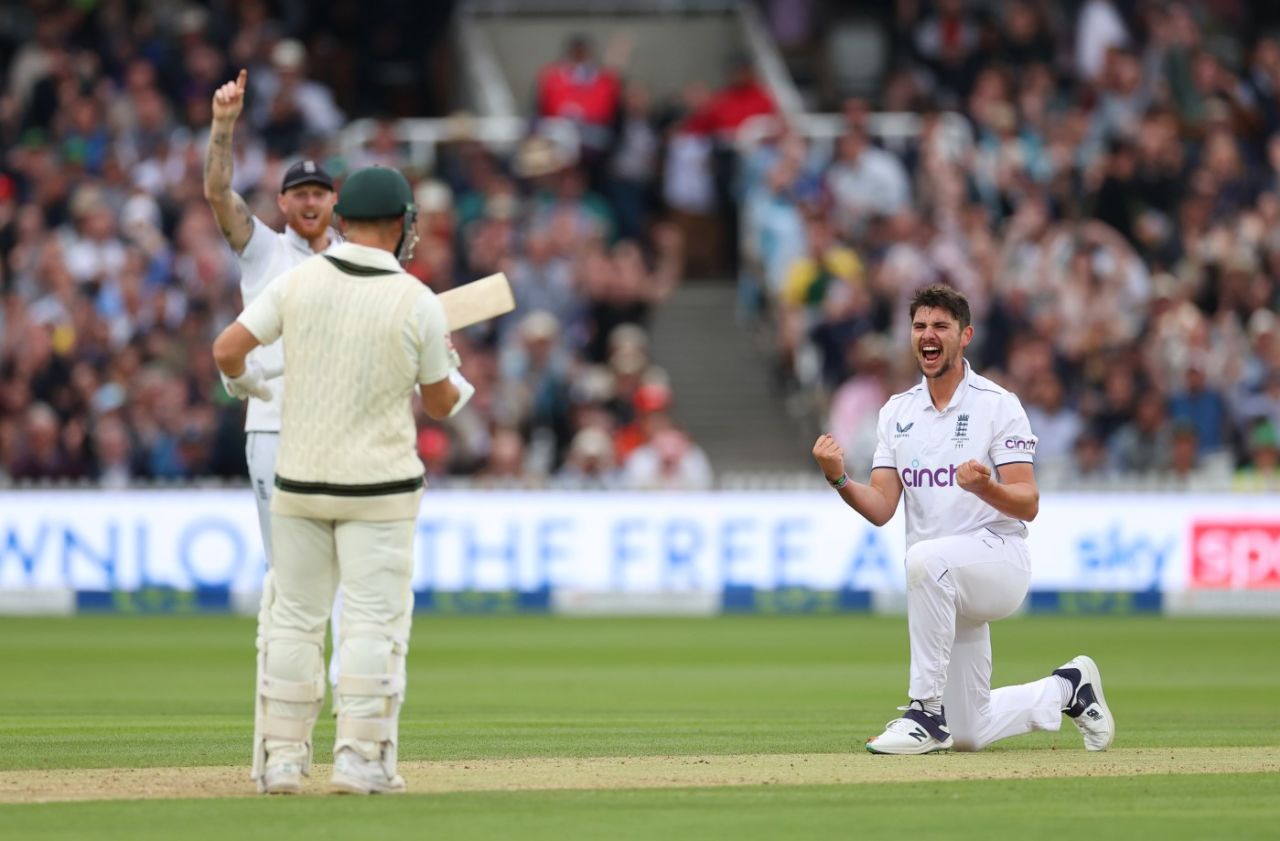 Josh Tongue trapped David Warner lbw, England vs Australia, 2nd Ashes Test, Lord's, 3rd day, June 30, 2023