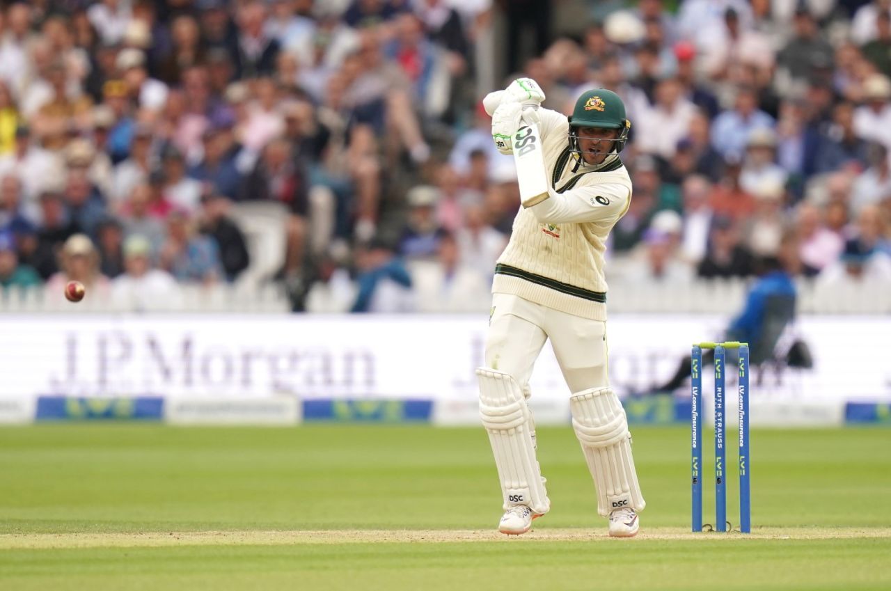 Usman Khawaja drives down the ground, England vs Australia, 2nd Ashes Test, Lord's, 3rd day, June 30, 2023