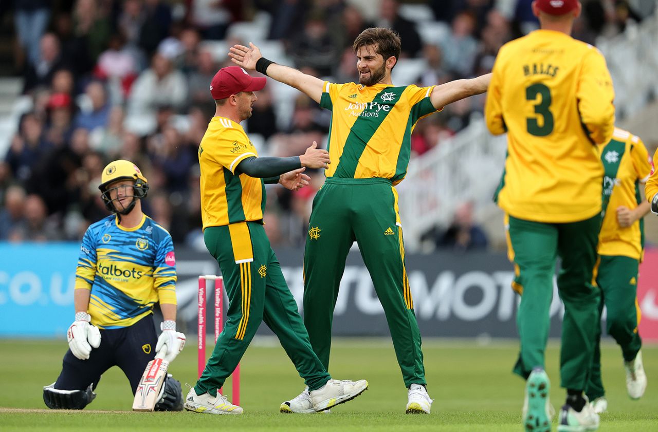 Shaheen Shah Afridi claimed four wickets in his opening over, Nottinghamshire vs Birmingham, Vitality Blast, Trent Bridge, June 30, 2023