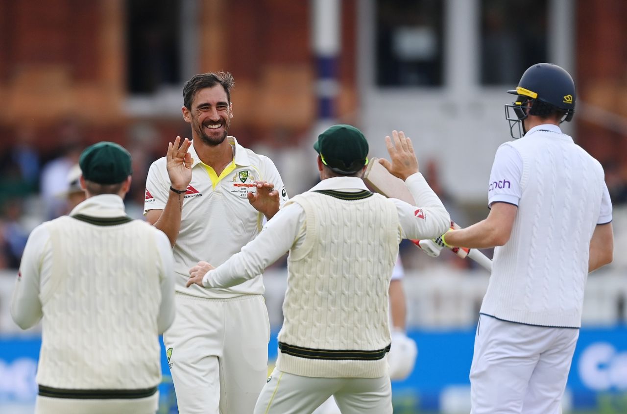 Mitchell Starc strangled Zak Crawley down the leg side, England vs Australia, 2nd Ashes Test, Lord's, 4th day, July 1, 2023