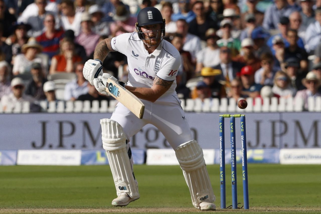 Ben Stokes pushes through the off side, England vs Australia, 2nd Ashes Test, Lord's, 4th day, July 1, 2023