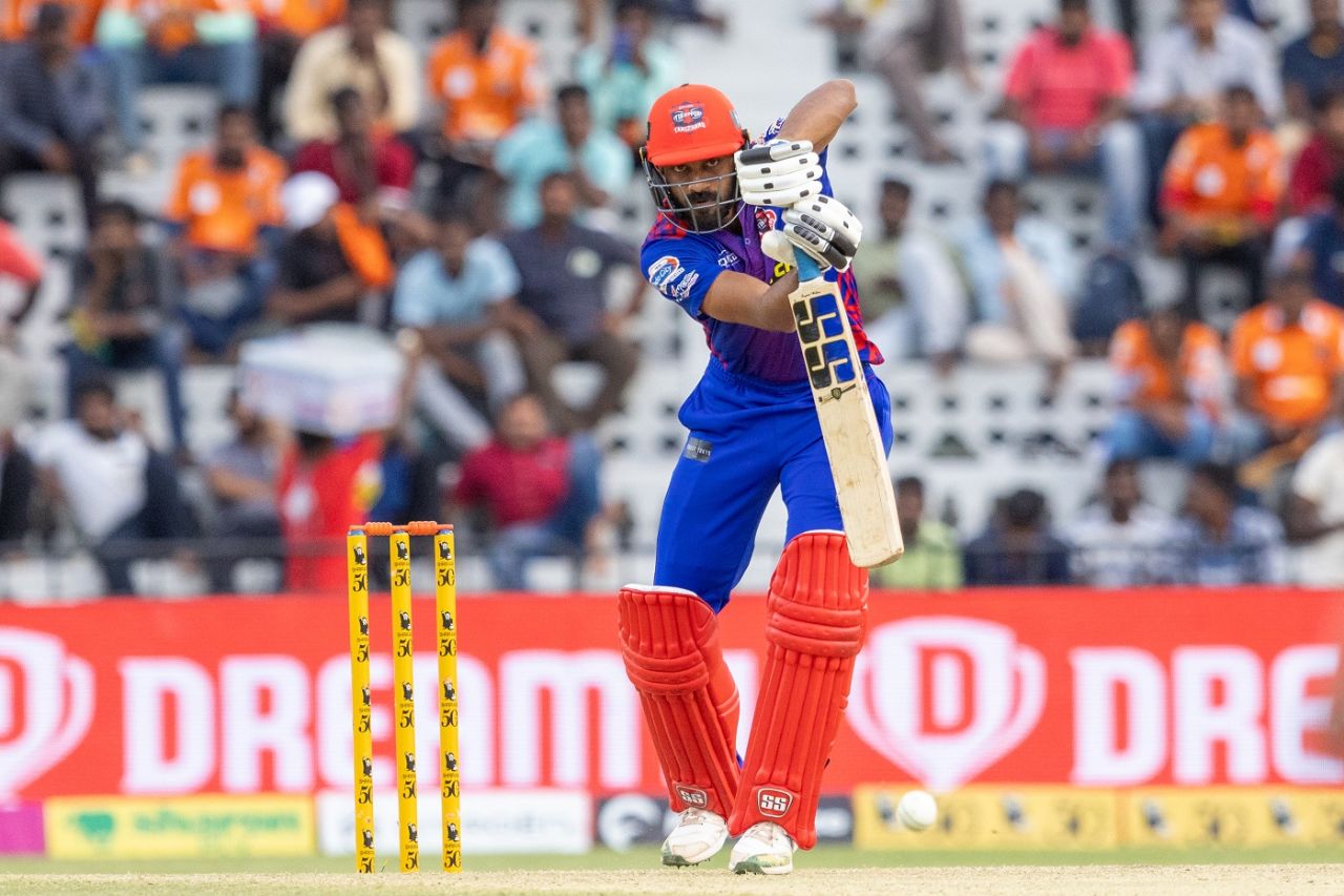 Vijay Shankar hits down the ground, IDream Tiruppur Tamizhans vs Salem Spartans, TNPL 2023, Tirunelveli, July 1, 2023
