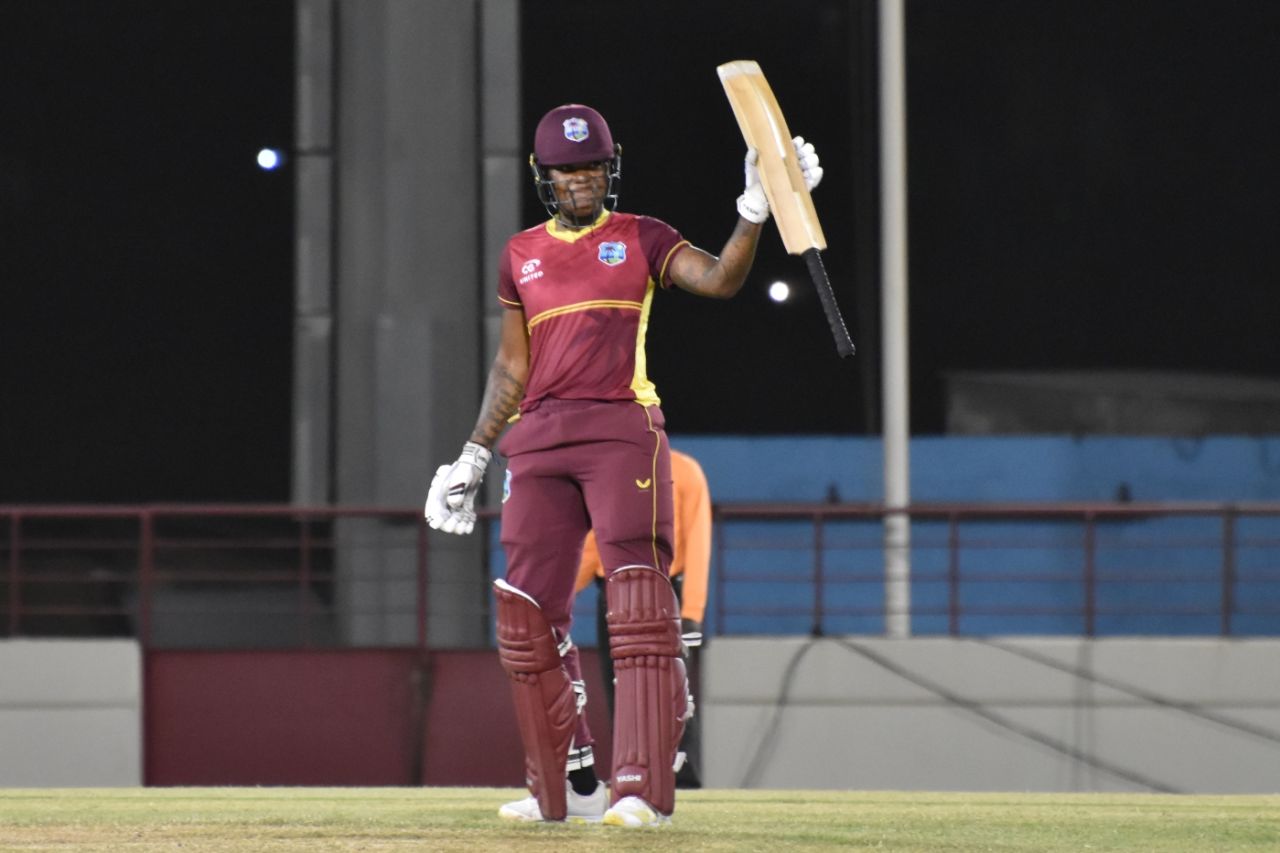 Chinelle Henry brings up her half-century, West Indies vs Ireland, 3rd women's ODI, Gros Islet, July 1, 2023