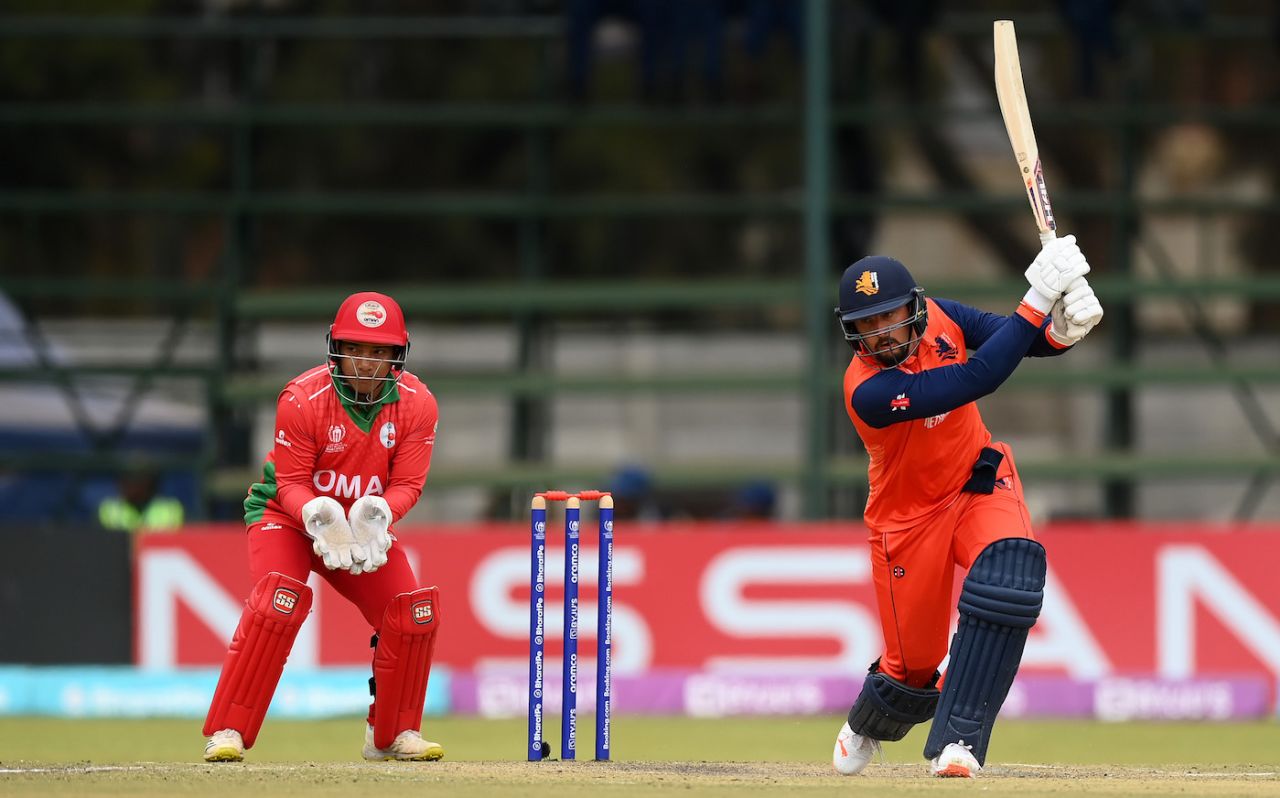 Wesley Barresi scored quickly from No. 3, Netherlands vs Oman, ODI World Cup qualifier, Super Six, Harare, July 3, 2023