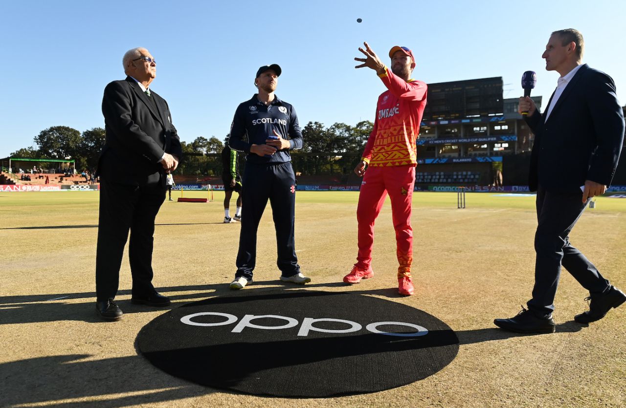 Craig Ervine won the toss against Richie Berrington, Zimbabwe vs Scotland, Super Six, World Cup Qualifiers, Bulawayo, July 4, 2023