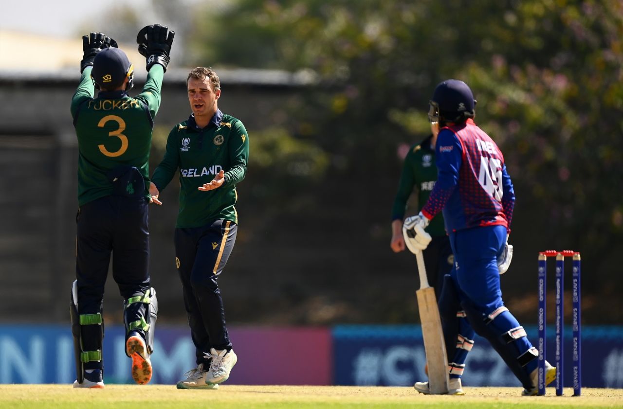 Andy McBrine had Dipendra Singh Airee lbw, 7th place playoff, ICC ODI World Cup Qualifiers, Harare, July 4, 2023