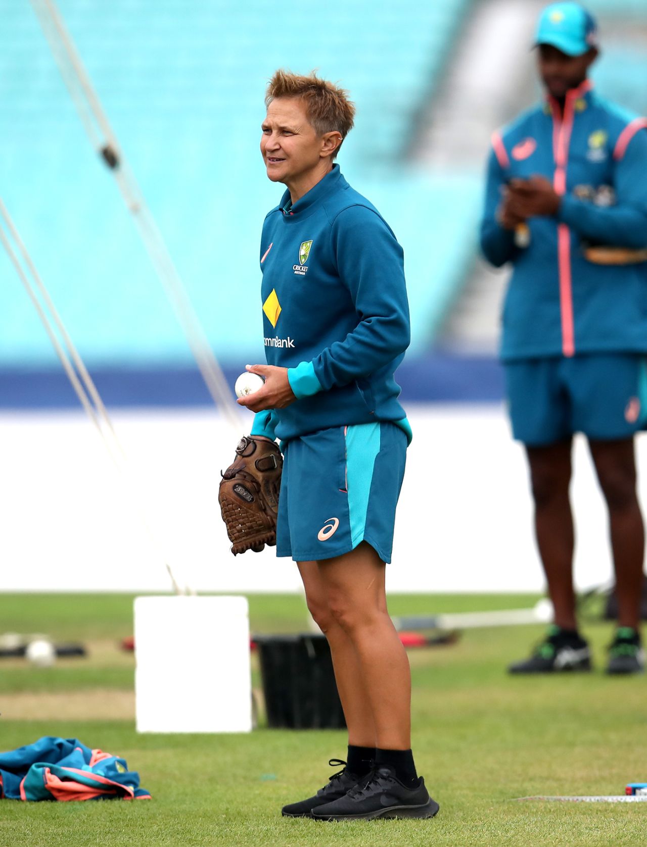 Shelley Nitschke oversees Australia training, The Oval, July 4, 2023