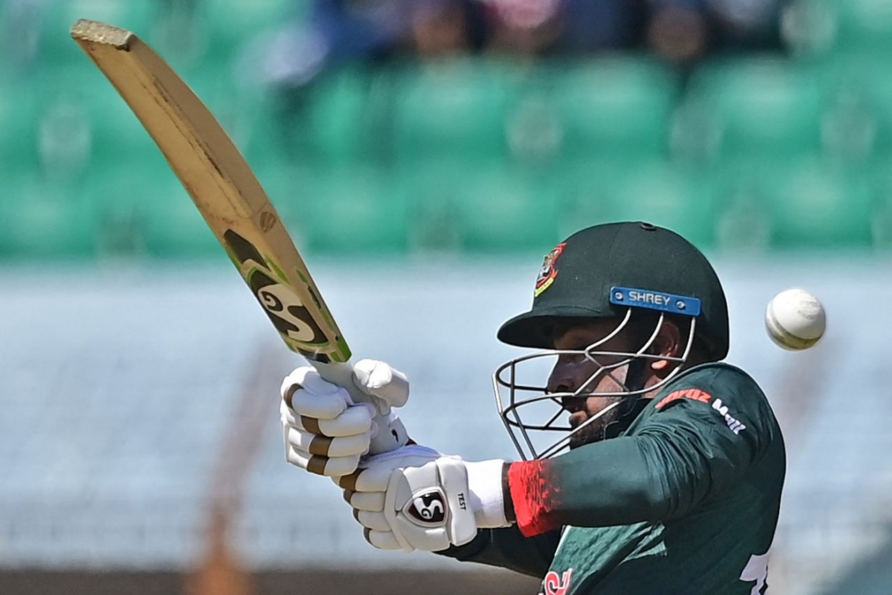 A bouncer flies past Litton Das, Bangladesh vs Afghanistan, 1st ODI, Chattogram, July 5, 2023