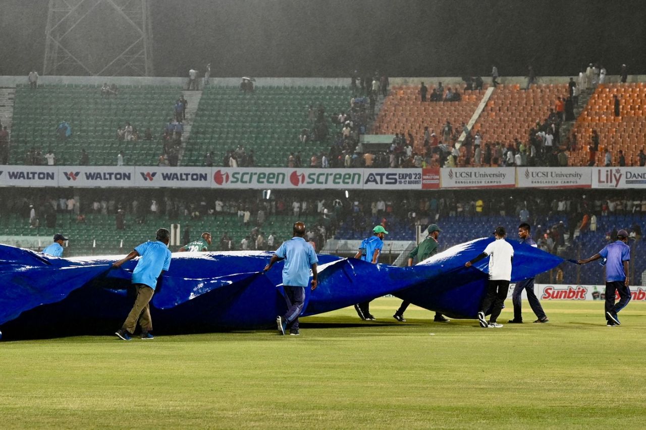 Rain interrupts play for the third time, Bangladesh vs Afghanistan, 1st ODI, Chattogram, July 5, 2023