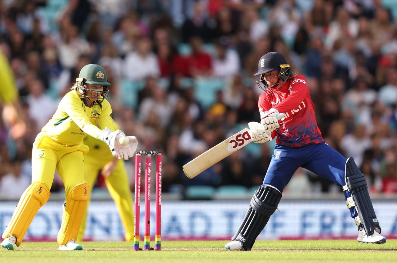 Danni Wyatt plays the cut, England vs Australia, The Women's Ashes, The Kia Oval, 2nd T20I, July 5, 2023