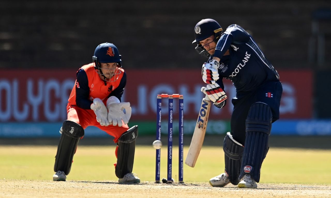 Richie Berrington scored a steady half-century, Netherlands vs Scotland, .ODI World Cup Qualifier, Super Six, Bulawayo, July 6, 2023