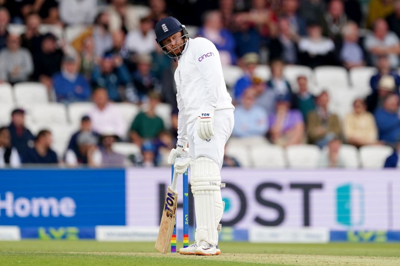 Jonny Bairstow ensures he stays in his crease, England vs Australia, 3rd Test, Headingley, July 6, 2023
