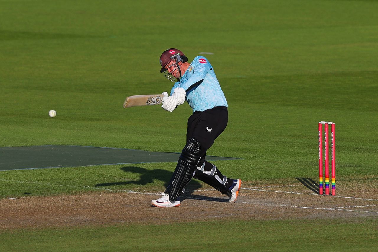 Jason Roy struck an attacking fifty on his return from injury, Lancashire vs Surrey, Vitality Blast quarter-final, Old Trafford, July 7, 2023