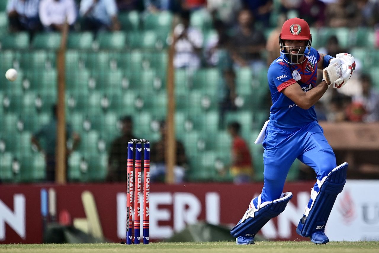 Ibrahim Zadran punches the ball to the off side, Bangladesh vs Afghanistan, 2nd ODI, Chattogram, July 8, 2023