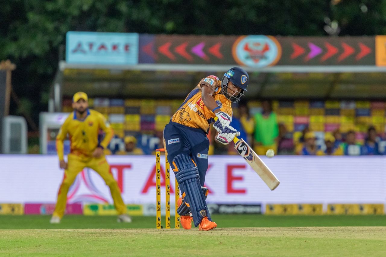 Rithik Easwaran finished off the game for Nellai Royal Kings, Dindigul Dragons vs Nellai Royal Kings, Qualifier 2, TNPL 2023, Tirunelveli, July 10, 2023