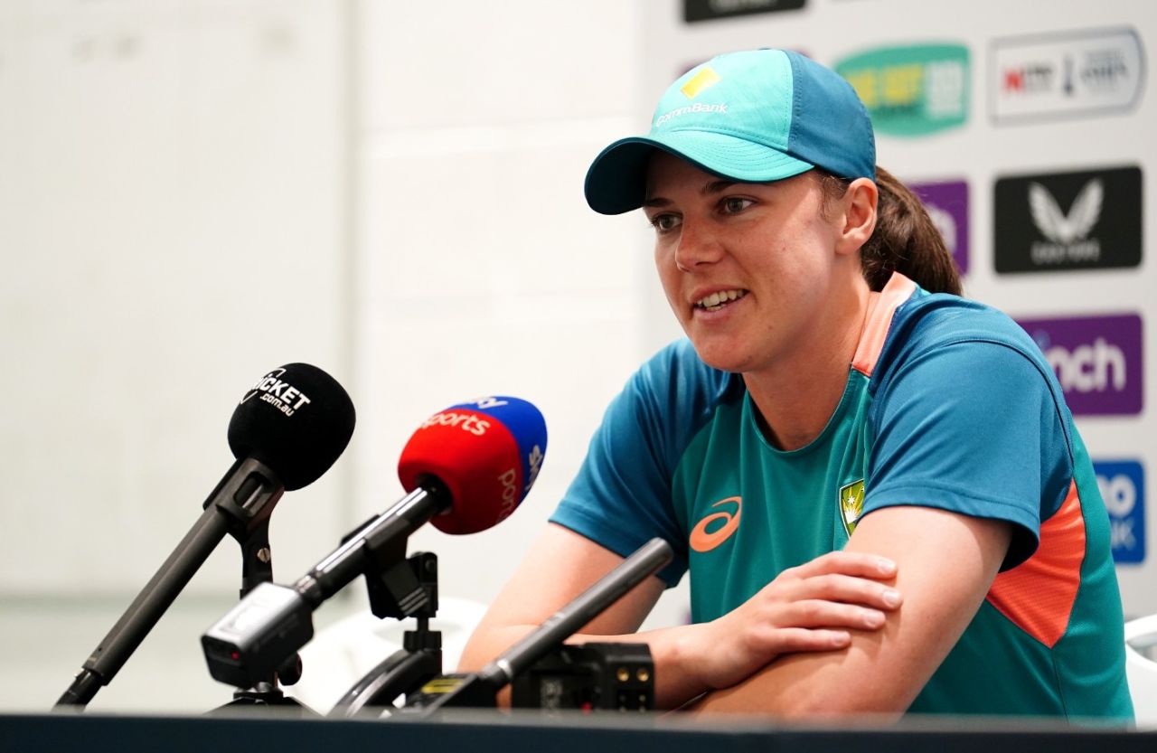 Tahlia McGrath speaks to the media on the eve of the Bristol ODI, England vs Australia, Women's Ashes, July 11, 2023