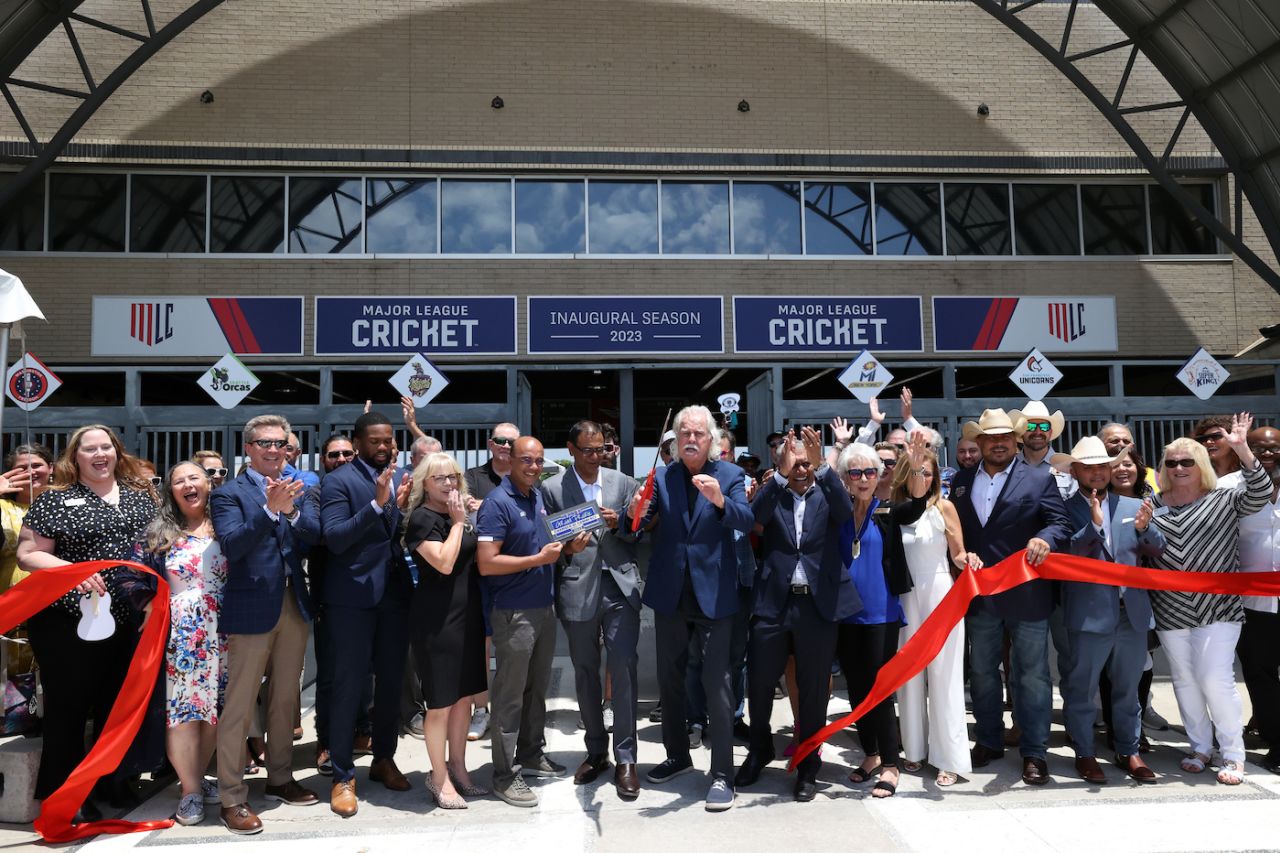 Grand Prairie Stadium was reopened as a cricket venue at a ceremony, Texas, July 12, 2023