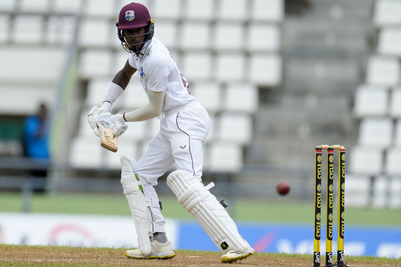 Alick Athanaze got off to a steady start on debut, West Indies vs India, 1st Test, Roseau, 1st day, July 12, 2023